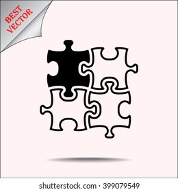 Puzzle sign icon, vector illustration. Flat design style