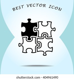 Puzzle sign icon, vector illustration. Flat design style