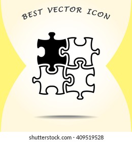 Puzzle sign icon, vector illustration. Flat design style
