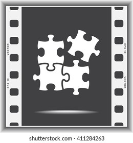 Puzzle sign icon, vector illustration. Flat design style