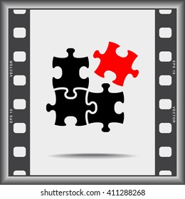 Puzzle sign icon, vector illustration. Flat design style