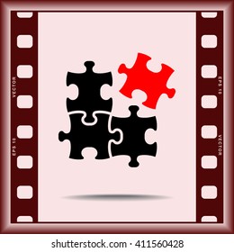 Puzzle sign icon, vector illustration. Flat design style