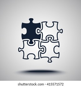 Puzzle sign icon, vector illustration. Flat design style