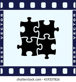 Puzzle sign icon, vector illustration. Flat design style