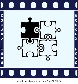 Puzzle sign icon, vector illustration. Flat design style