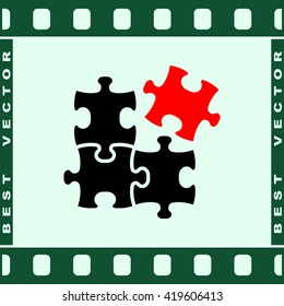Puzzle sign icon, vector illustration. Flat design style