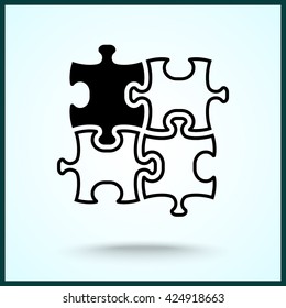 Puzzle sign icon, vector illustration. Flat design style