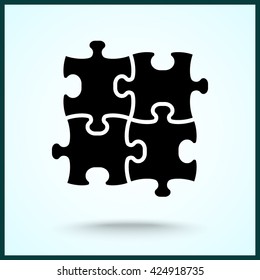 Puzzle sign icon, vector illustration. Flat design style