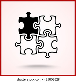 Puzzle sign icon, vector illustration. Flat design style
