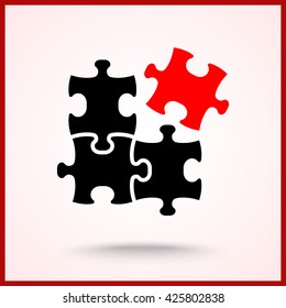 Puzzle sign icon, vector illustration. Flat design style