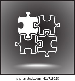 Puzzle sign icon, vector illustration. Flat design style