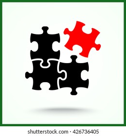 Puzzle sign icon, vector illustration. Flat design style
