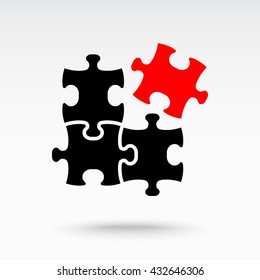 Puzzle sign icon, vector illustration. Flat design style