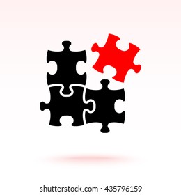 Puzzle sign icon, vector illustration. Flat design style