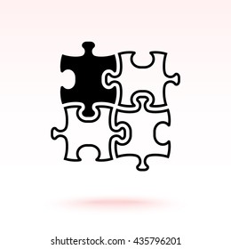 Puzzle sign icon, vector illustration. Flat design style