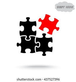 Puzzle sign icon, vector illustration. Flat design style