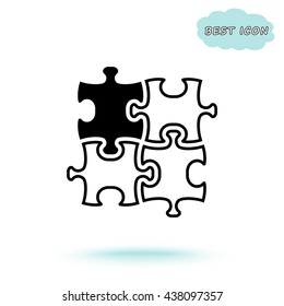 Puzzle sign icon, vector illustration. Flat design style
