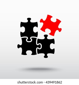 Puzzle sign icon, vector illustration. Flat design style