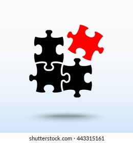Puzzle sign icon, vector illustration. Flat design style