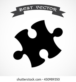Puzzle sign icon, vector illustration. Flat design style