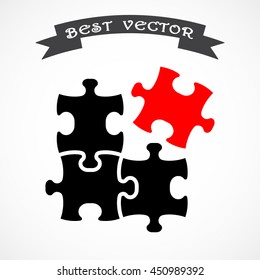 Puzzle sign icon, vector illustration. Flat design style