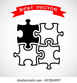 Puzzle sign icon, vector illustration. Flat design style
