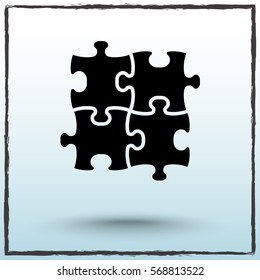 Puzzle sign icon, vector illustration. Flat design style