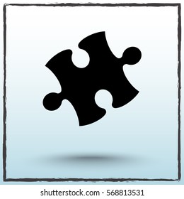 Puzzle sign icon, vector illustration. Flat design style