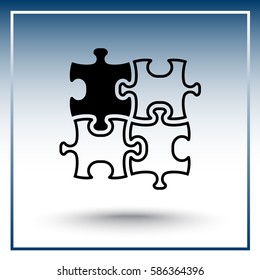 Puzzle sign icon, vector illustration. Flat design style