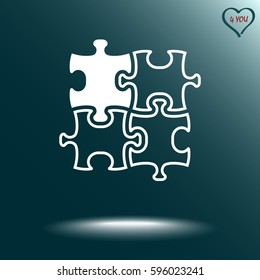 Puzzle sign icon, vector illustration. Flat design style