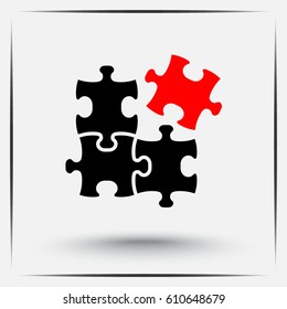 Puzzle sign icon, vector illustration. Flat design style
