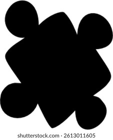 Puzzle Silhouette in Black. Shape different, hand drawn puzzle. Kid children love puzzle. Puzzle shape.