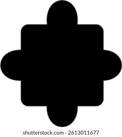 Puzzle Silhouette in Black. Shape different, hand drawn puzzle. Kid children love puzzle. Puzzle shape.