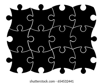 puzzle  silhouette set vector symbol icon design. Beautiful illustration isolated on white background