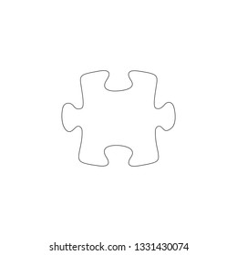 Puzzle. simple flat vector icon illustration. outline line symbol - editable stroke