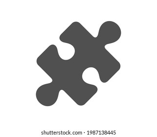 Puzzle simple icon. Jigsaw piece sign. Business challenge symbol. Classic flat style. Quality design element. Simple puzzle icon. Vector