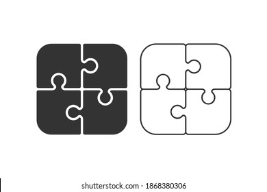 Puzzle. Simple icon set. Flat style element for graphic design. Vector EPS10 illustration