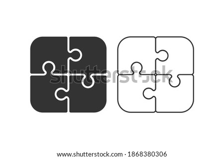 Puzzle. Simple icon set. Flat style element for graphic design. Vector EPS10 illustration