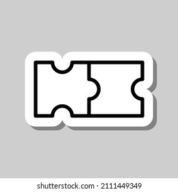 Puzzle einfache Symbolvektorgrafik. Flaches Design. Aufkleber mit Schatten auf grauem Hintergrund.ai