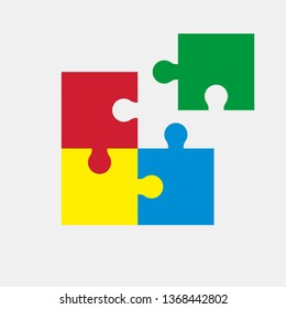 Vector de plantilla de pieza simple de puzzle