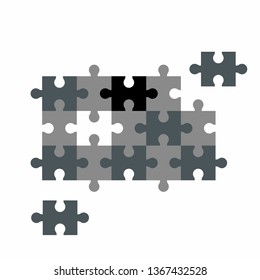 Puzzle simple piece template quality vector illustration cut
