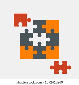 Puzzle simple piece template quality vector illustration cut