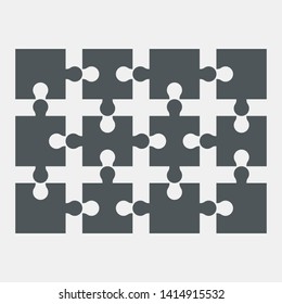 Puzzle simple piece template quality vector illustration cut