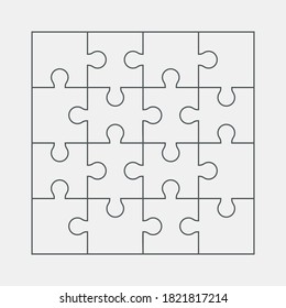 Puzzle simple piece template quality vector illustration cut