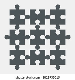 Puzzle simple piece template quality vector illustration cut