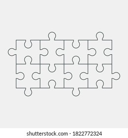 Puzzle einfache Stück-Vorlage Qualität Vektorgrafik-Schnitt