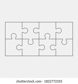 Rompecabezas simple plantilla de la calidad de la ilustración vector