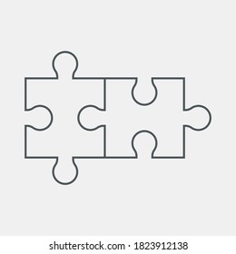 Puzzle simple piece template quality vector illustration cut