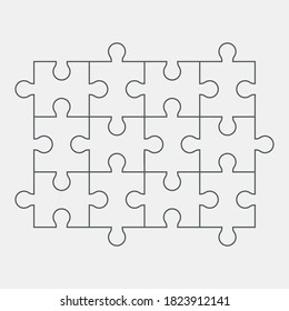 Puzzle simple piece template quality vector illustration cut