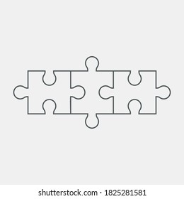 Puzzle simple piece template quality vector illustration cut